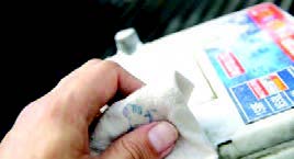 Wipe the poles with a soft, dry cloth