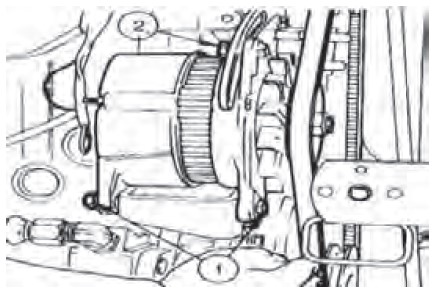 Alternator belt tension adjustment screws