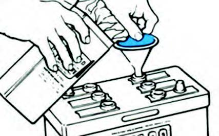 Add distilled water to the cells if needed