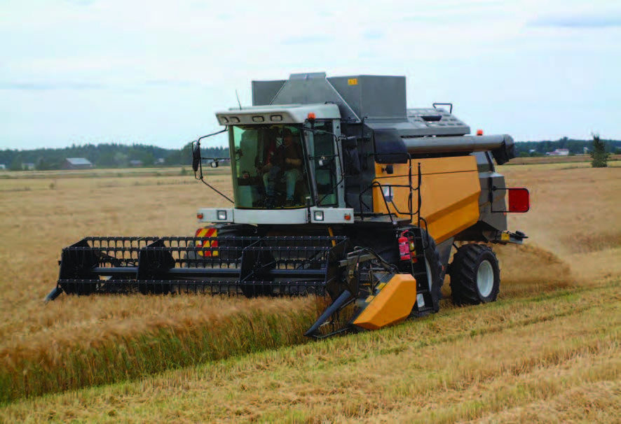 Mechanized grain harvester - combine